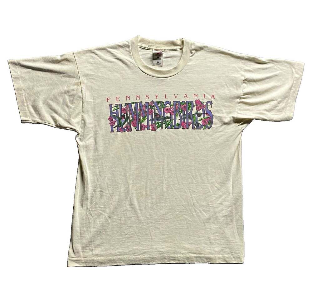 Vintage 90s Fruit of the Loom T Shirt Large Pennsylvania Hummingbirds Single